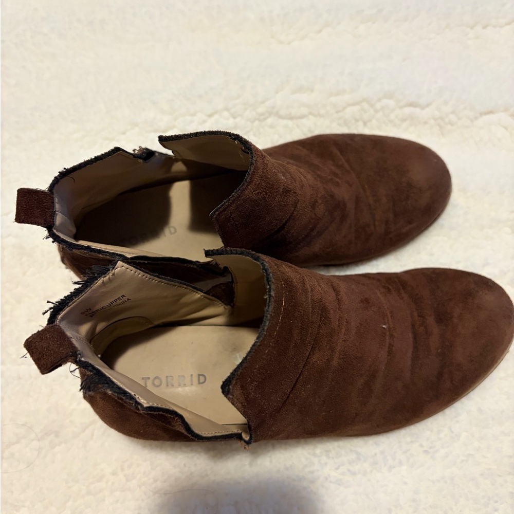Torrid Chocolate Ankle Booties - Picture 2 of 7